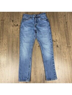 Levi's Premium 501 Skinny Jeans Womens Size 25x28 Button Fly Big E